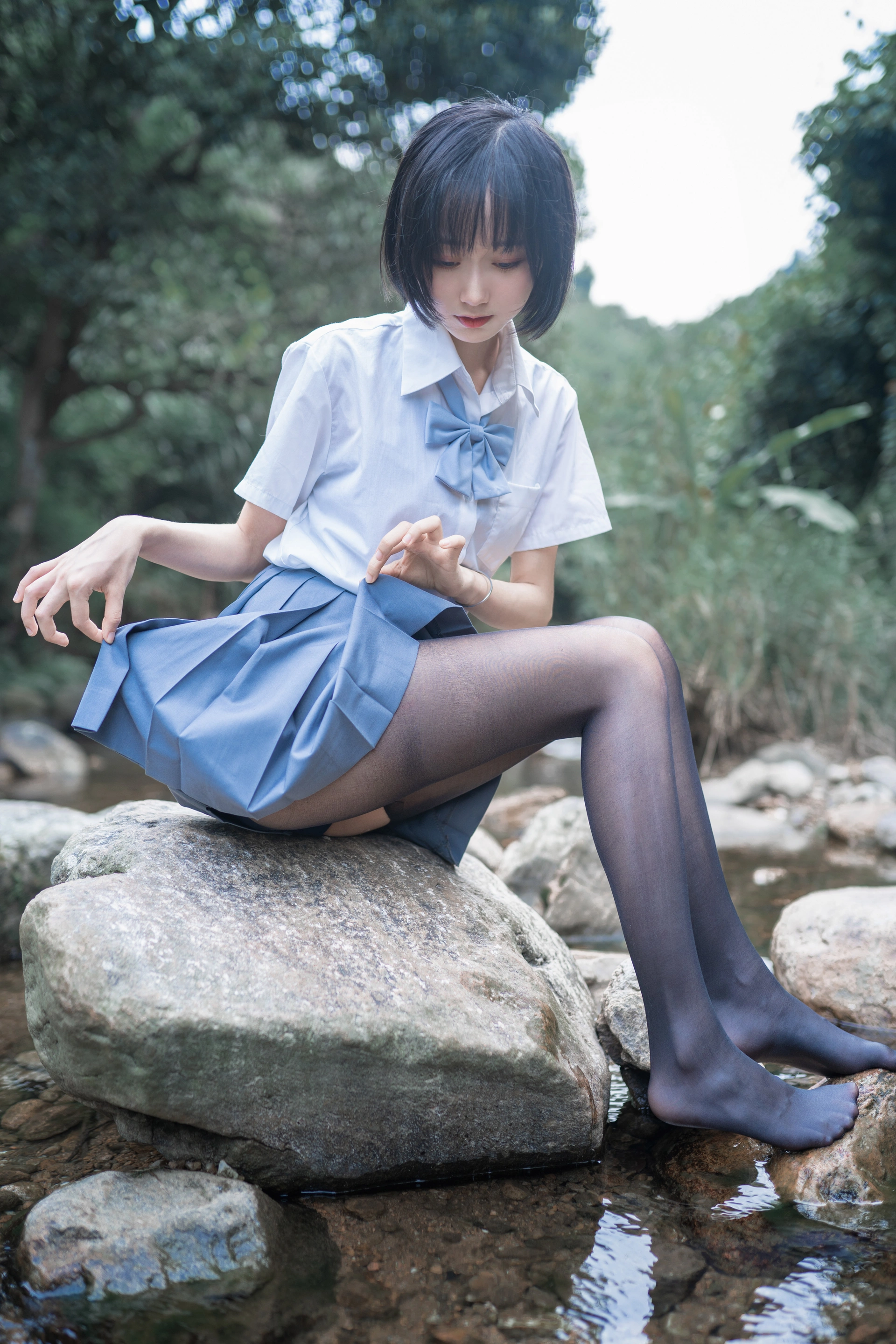 木绵绵OwO - NO.28 水色溪边制服 1